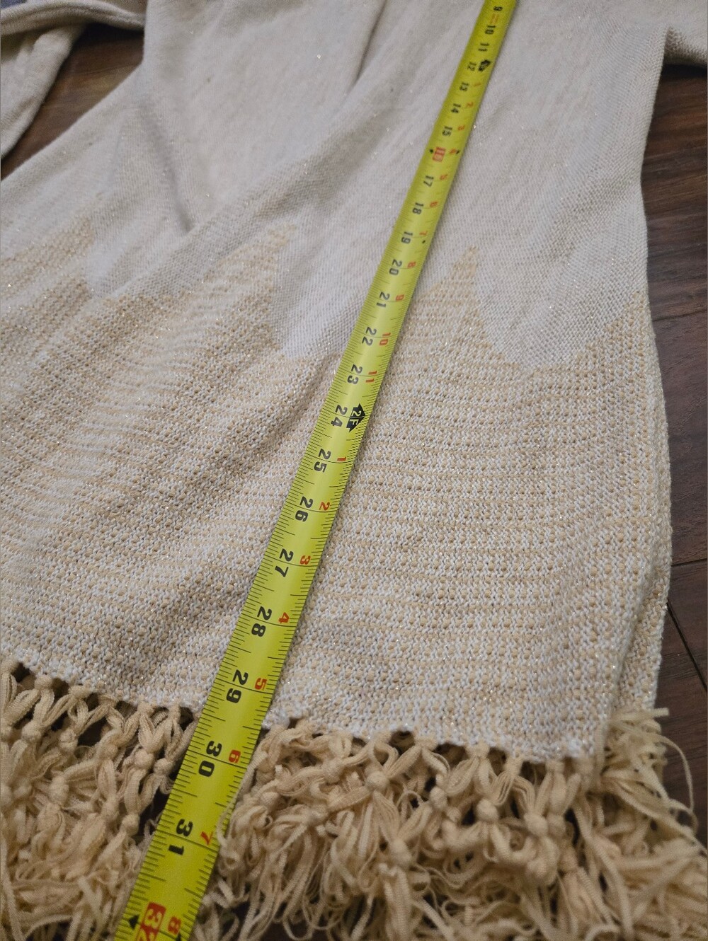 Lilly Pulitzer Medium Knit Beige Tassel Cotton Blend Cardigan Sweater - Picture 7 of 9